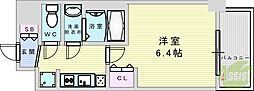 プレサンス西中島南方セレスト 1Kの間取図画像