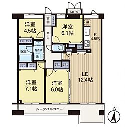 サンライズ片倉 4LDKの間取図画像