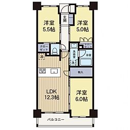 クオス妙蓮寺1 3LDKの間取図画像