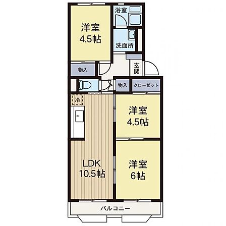 【間取り図】ゆとりある3LDK♪