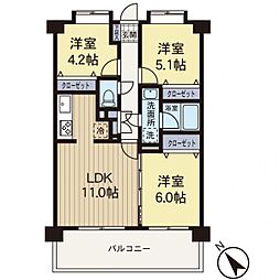 セントラル中川 3LDKの間取図画像