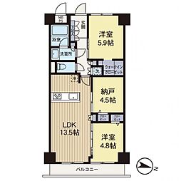 シャンボール第2妙蓮寺 2SLDKの間取図画像