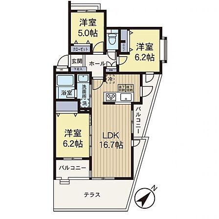 【間取図】時間のゆとりと空間、爽やかな陽光がもたらす光と風を贅沢なまでに感じる暮らしがここに始まります。