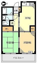 第13まさひろ商事ビル 2DKの間取図画像