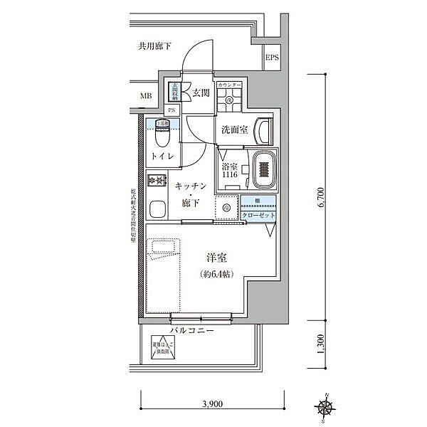 TENAS瑞穂通 ｜愛知県名古屋市瑞穂区瑞穂通3丁目(賃貸マンション1K・4階・25.63㎡)の写真 その2