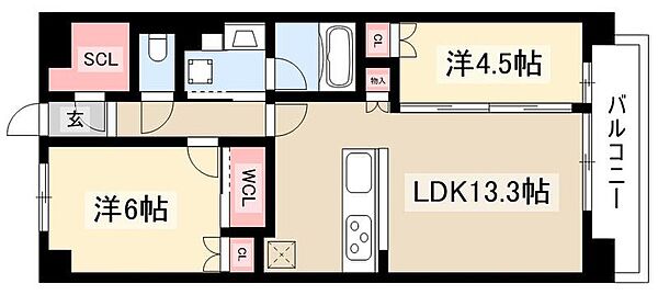 ザ・プラセシオン金山 ｜愛知県名古屋市中区平和2丁目(賃貸マンション2LDK・2階・56.65㎡)の写真 その1