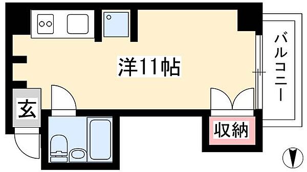 千早ハイリス ｜愛知県名古屋市中区新栄2丁目(賃貸マンション1R・3階・23.00㎡)の写真 その2