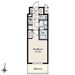 S-RESIDENCE堀田North II 4階1Kの間取り