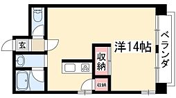 アーバン佐々木36 4階ワンルームの間取り