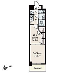 S-RESIDENCE神沢afford 2Kの間取図画像