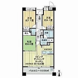 ライオンズヒルズ高峯（参番館） 5階3LDKの間取り