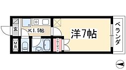 リバエイト広路 1Kの間取図画像