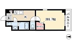 ルーチェ八事 4階1Kの間取り