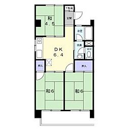 メゾンドオーツカ 2階3DKの間取り