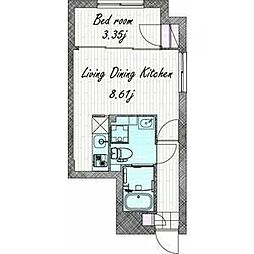 quador GOKISO PREMIERE 3階1LDKの間取り