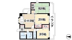 ハーモニアス元八事 8階3DKの間取り