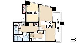 ラッフル千代田 4階1LDKの間取り