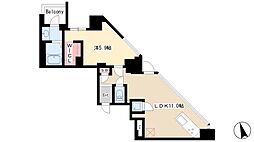 SK　BUILDING-501 6階1LDKの間取り