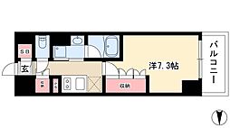 パークアクシス名駅南グランデ 2階1Kの間取り