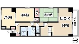 フレンドビル21 7階3LDKの間取り