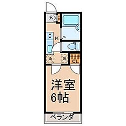 カーサベルデ松栄 1Kの間取図画像