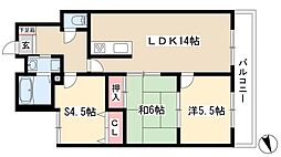 宝マンション大須 10階2SLDKの間取り