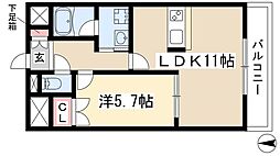 レジェンド21 4階1LDKの間取り