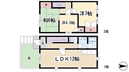 アネックスカミサワ 1階3LDKの間取り