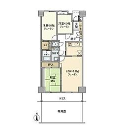 杁中スカイタウンA棟 1階3LDKの間取り