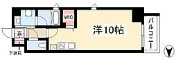 アビタシオン内山 10階ワンルームの間取り