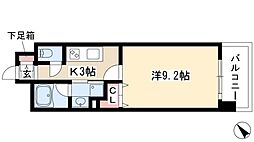 千種アヴァンギャルドプレイス 9階1Kの間取り