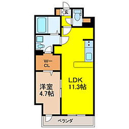 パークレジデンス汐路町 4階1LDKの間取り