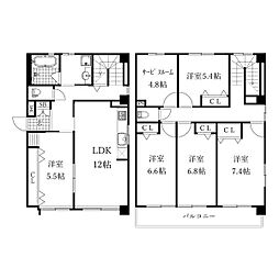 新栄サンハイツ 1階5SLDKの間取り