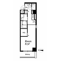 丸の内エンブルコート 12階1Kの間取り