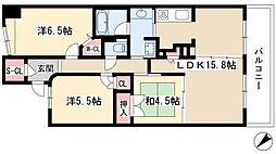 グランカーサ上前津 14階3LDKの間取り