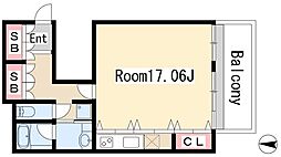 ＨＥＡＲＴＳ　ＷＡＶＥ 4階ワンルームの間取り