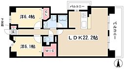 プロシード新瑞橋 7階2LDKの間取り