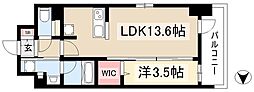 TENAS丸の内 7階1LDKの間取り