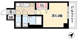 アステリ鶴舞テーセラ 11階1Kの間取り