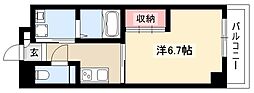 リシュドール伝馬 7階1Kの間取り
