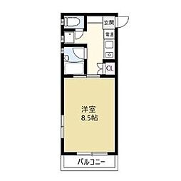 シーズンコート塩釜駅前 6階1Kの間取り