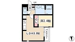 GRANDTIC　塩釜口 1階1LDKの間取り