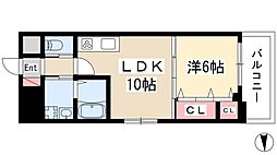 D＆Designレジデンス鶴舞 8階1LDKの間取り
