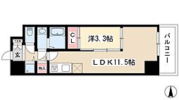 Aphrodite 2階1LDKの間取り