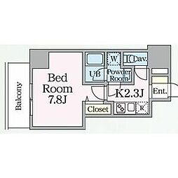 E-city大須 8階1Kの間取り