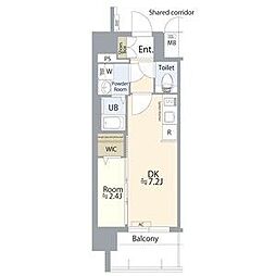 エスリード鶴舞シエスタ 1DKの間取図画像