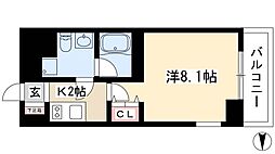 ASレジデンス上前津 1Kの間取図画像