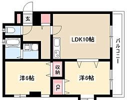 マ・メゾン千種公園 2LDKの間取図画像