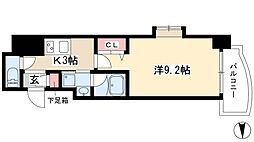 ラッフル千早 1Kの間取図画像