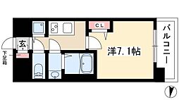 プレサンス大須観音 1Kの間取図画像